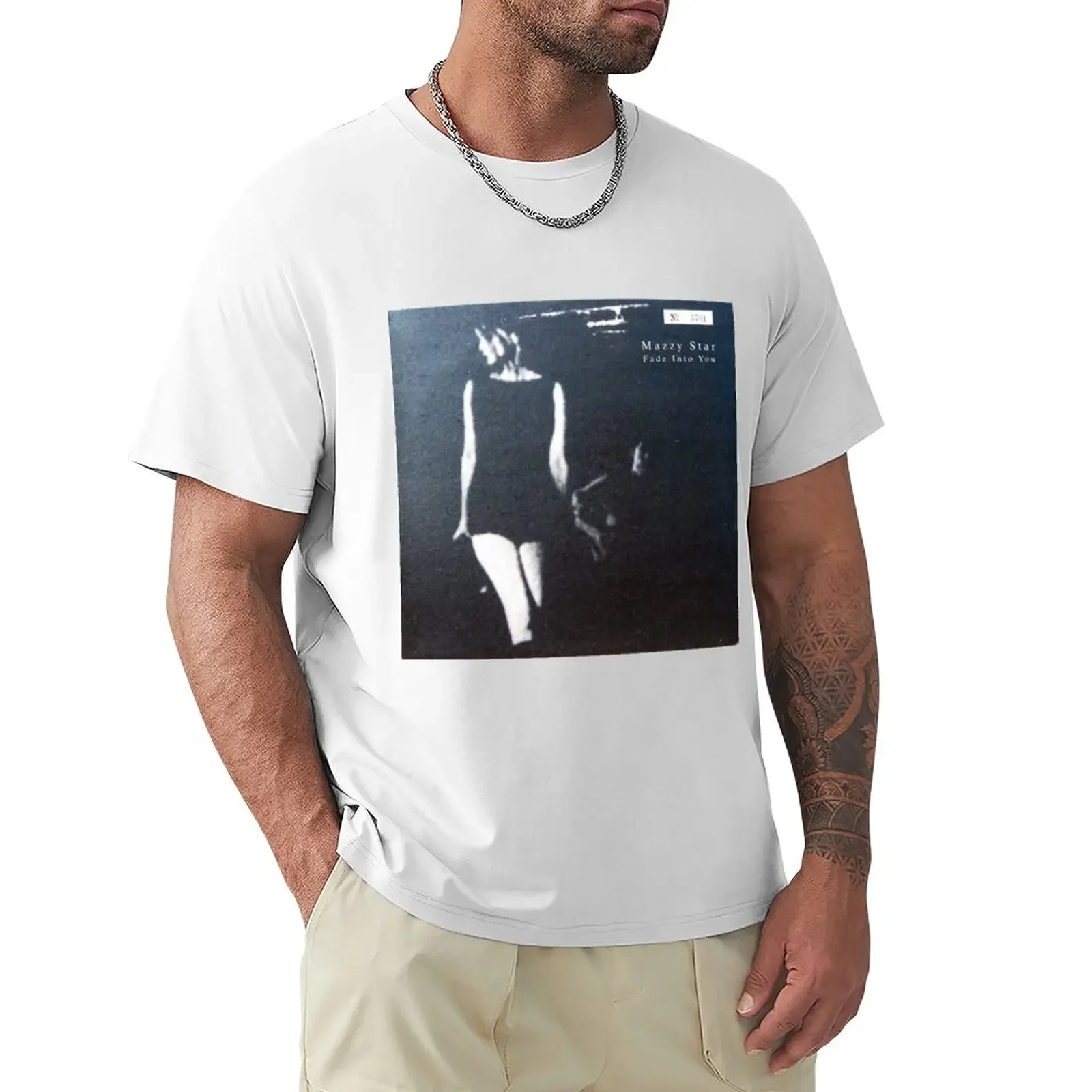 

Mazzy Star, fade Into you Alternative Cover in Black and White T-Shirt customizeds oversizeds heavy weight t shirts for men