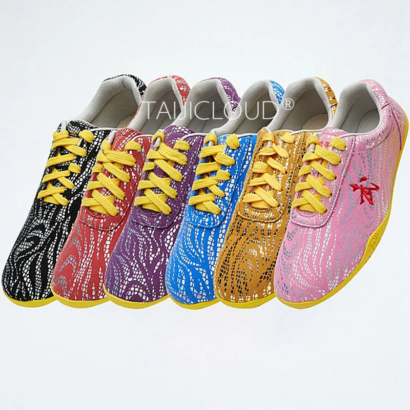 Competitive children's martial arts kung fu shoes, flower leather Tai Chi shoes, wear-resistant men's and women's training shoes