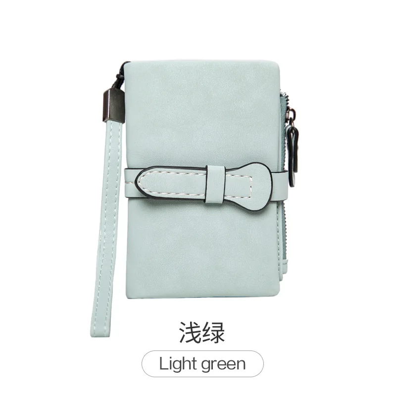 thumbnail image 1 of Cartera pequeña de cuero plegable para mujer, con bloqueo RFID, multifunción, monedero corto, tarjetero, ventana para identificación, 1 of 5
