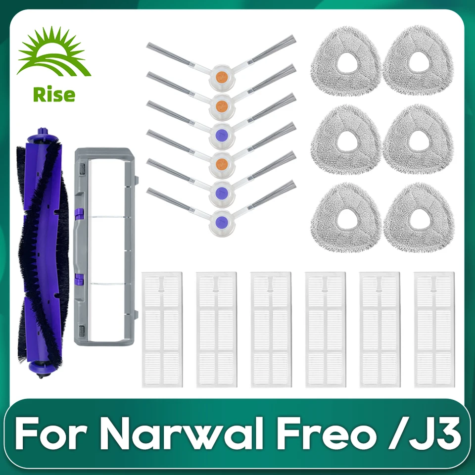 Kit 13 Accessoires De Rechange Pour Robot Aspirateur Narwal Flow – Brosse Principale, Filtres HEPA, Brosses Latérales, Sacs à Poussière