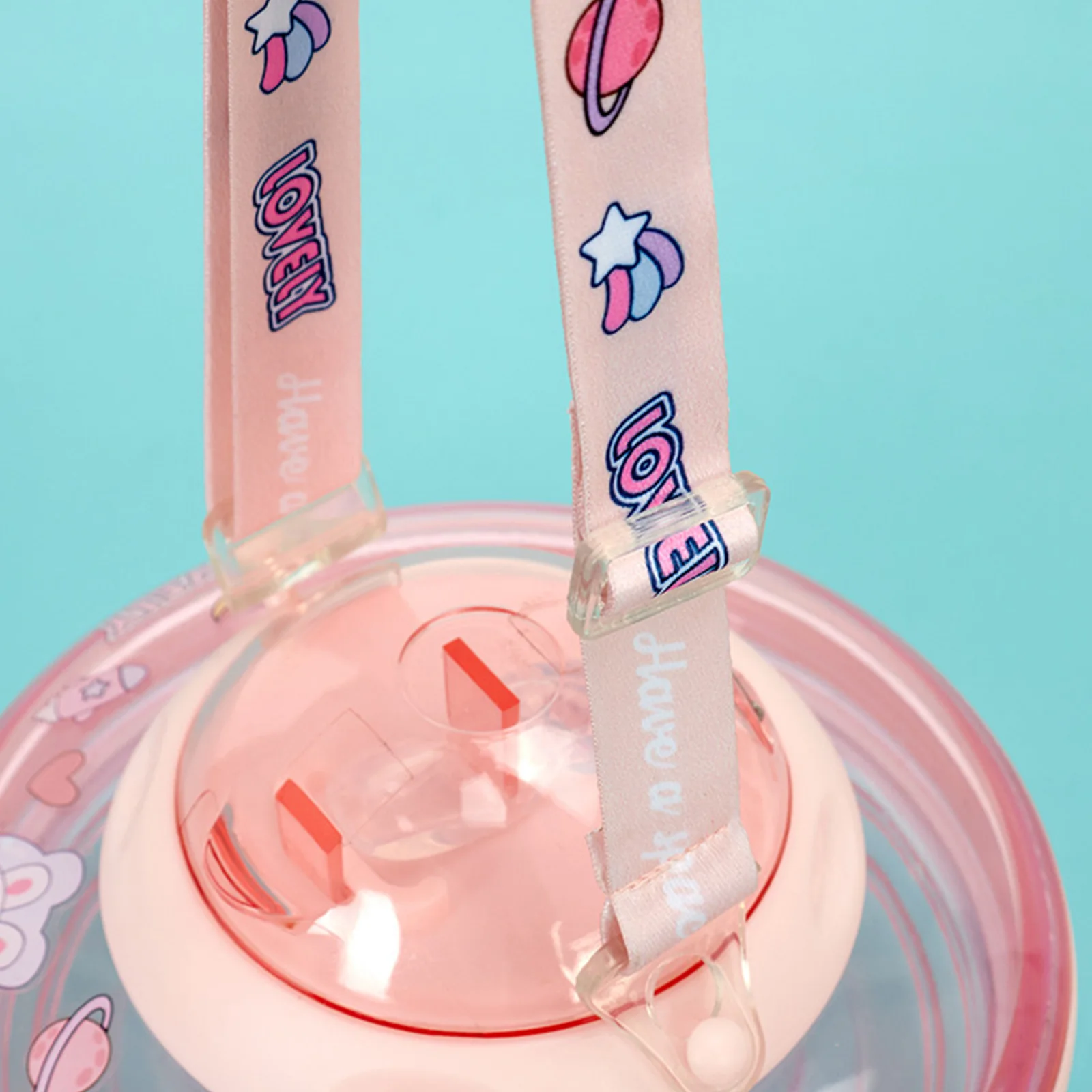 Ufo Shape Plastic Cup Summer Cute Water Bottle With Rope 550Ml