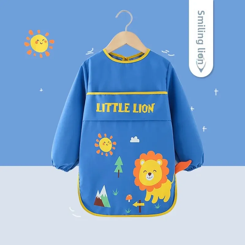 Waterproof Baby Bibs for Eating And Drawing Anti-Dirty Children Cover up Summer Nursery Baby Food Tray Toddler Feeding Apron