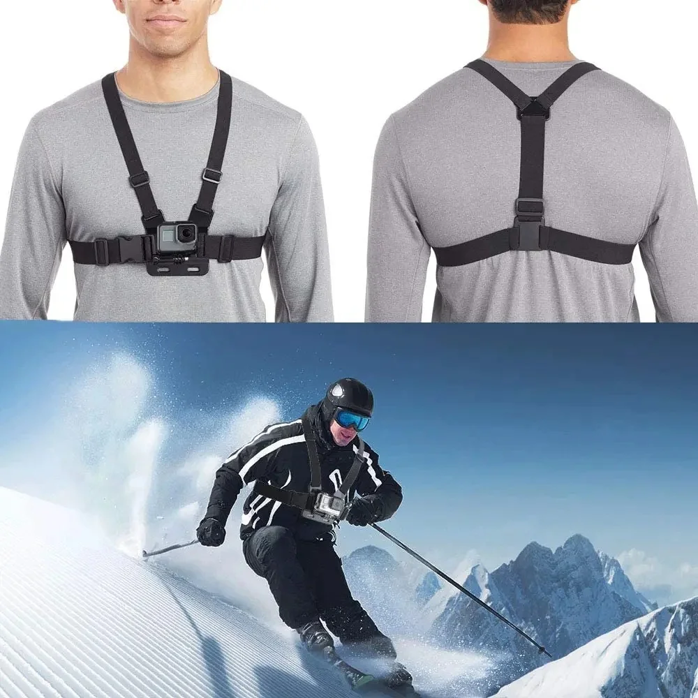 고프로 히어로 9 8 7 6 5 4 인스타360 R X2 DJI 오즈모 액션 카메라용 가슴 스트랩 마운트 벨트, 고프로 SJCAM EKEN 액세서리용 하네스