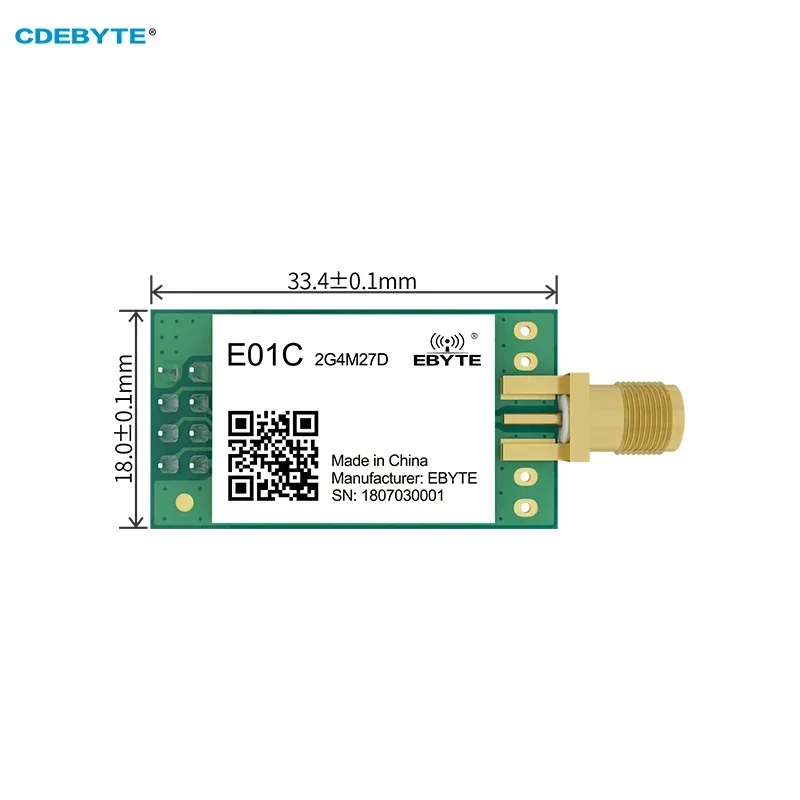 2Pcs Si24R1 2.4G RF Wireless Module CDEBYTE E01C-2G4M27D 27dBm 4Km SMA-K Ci24R1 High Power Pin to Pin nRF24L01+ SPI Module