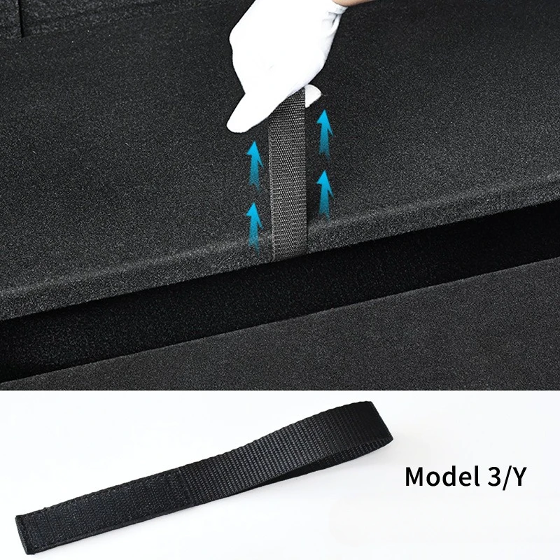 1pc 20cm 자동차 트렁크 뚜껑 당겨 로프 테슬라 모델 3/Y 테일 박스 파티션 보조 견인 로프 수정 액세서리 CN에 적합