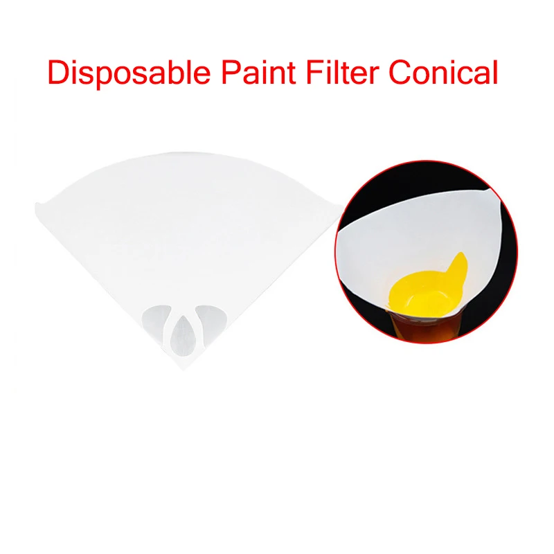 Disposable Paint Filter Conical Car Paint Spray Mesh Paper Filter Purifying Straining Funnel Nylon Micron Paper Funnels Tools
