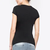 New Maternity Clothes Womens Sleeveless Crew Neck Solid Color Asymmetrical Flap Nursed Tops Casual T Shirt For Breastfeeding 2