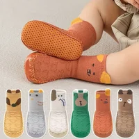 Autumn Winter Korean Baby Anti Slip Walking Shoes Spring Newborn Infant Floor Sock Cartoon Boy Leather Soled Socks First Walkers 2