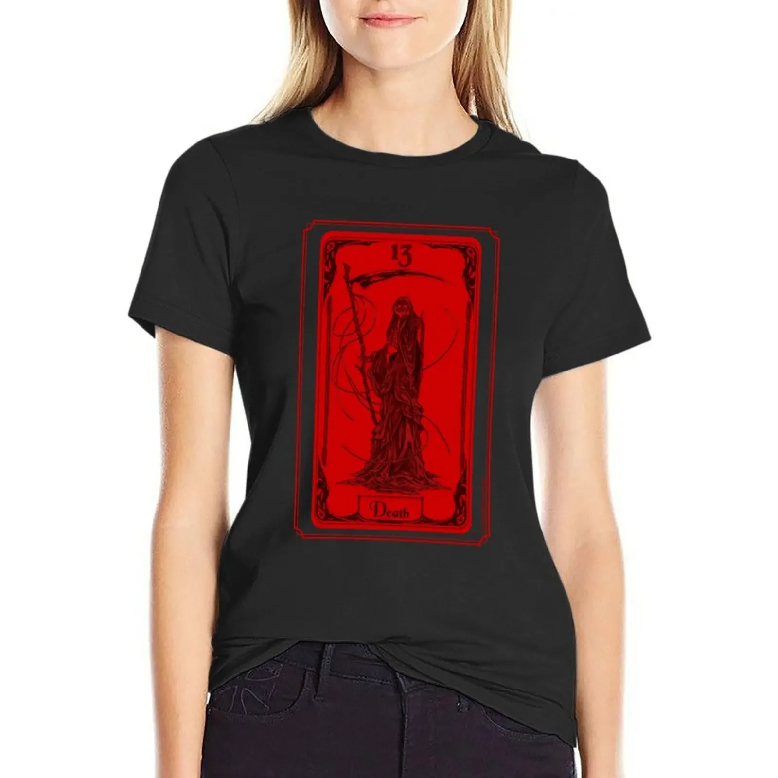 

The Bound Tarot Red Death T-Shirt vintage clothes tees lady clothes Blouse woman t shirt