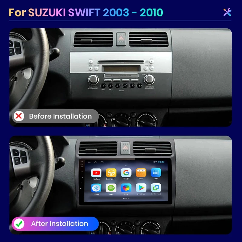 AWESAFE PX9 Plus Car Radio For Suzuki Swift 2003 - 2010 wireless CarPlay  Android Auto car intelligent systems No 2 din 2din DVD