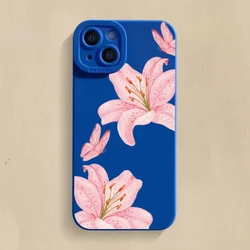 Floral Lily Butterfly Pattern Soft Phone Case - S23 (Klein blue - YYDSM252)
