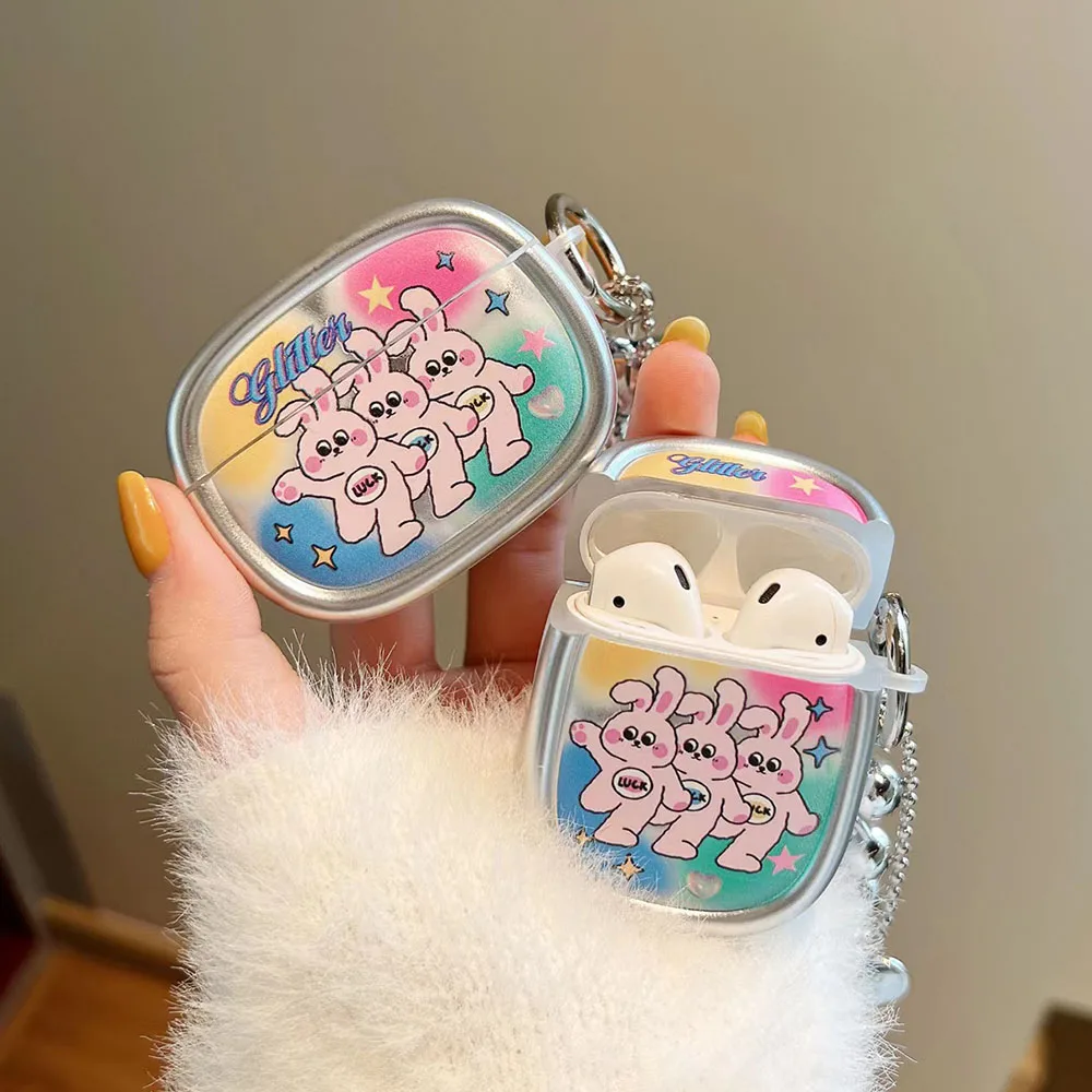 Cute Airpod Pro Case Airpods Case Cover With Keychain RETRO FLOWER