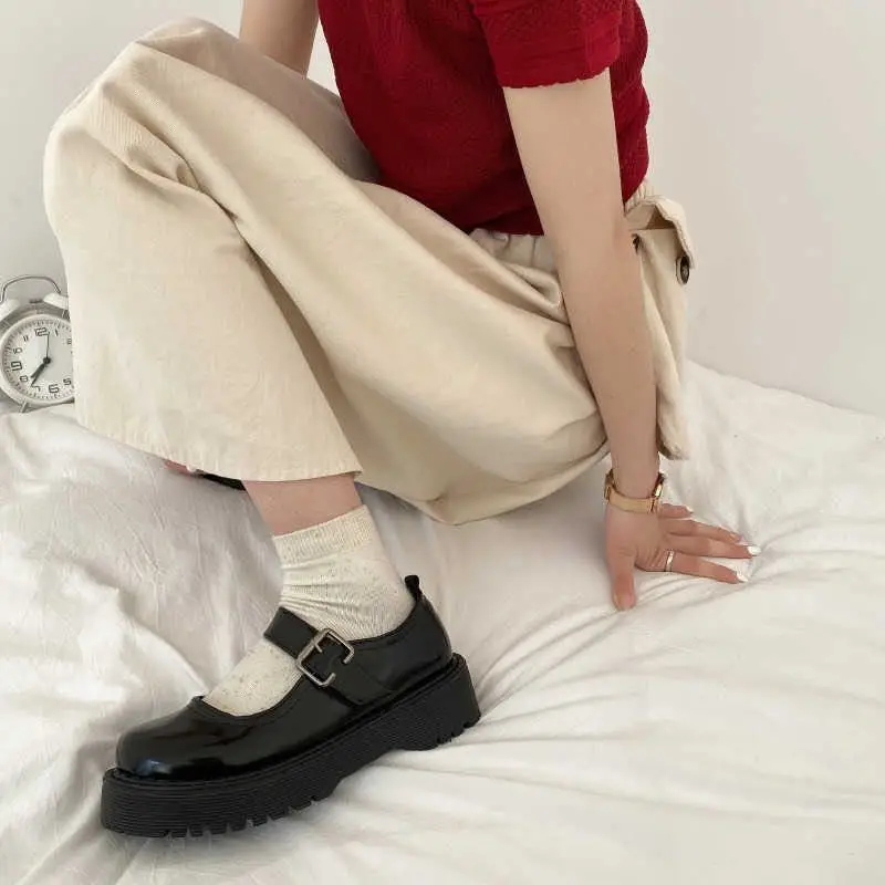 Mary Jane – chaussures pour filles, uniforme scolaire japonais Jk,  accessoires, chaussures Lolita collège gothique, plate-forme en cuir PU,  chaussures de haute qualité - AliExpress