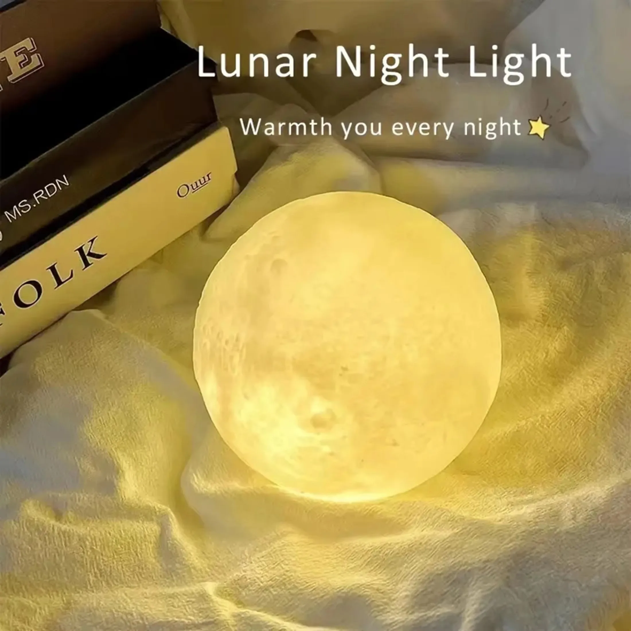 1pc Moonlight - Starry Sky Moon Night Light, with a unique and elegant moon design, suitable for home decoration