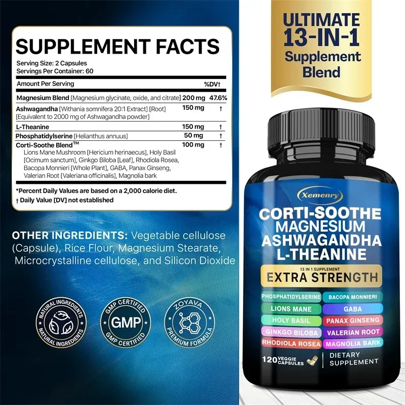 Corti Soothe Cortisol With Magnesium Ashwagandha L Theanine Helps Lower Cortisol Stabilize Mood And Promote Relaxation