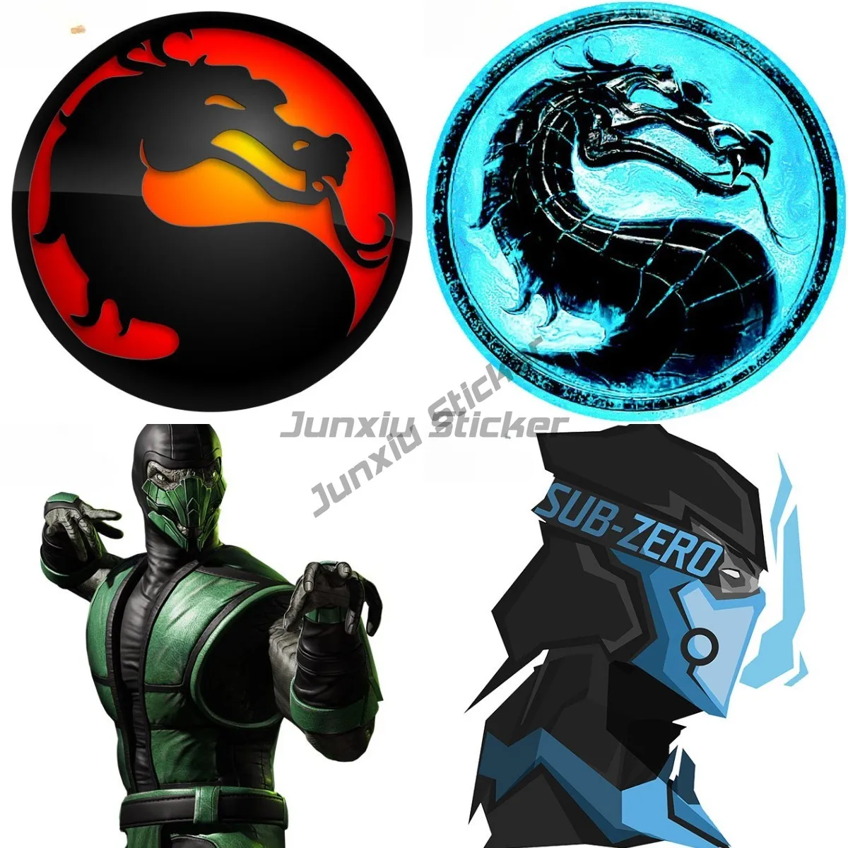 Personality Mortal Kombat Arcade Game Dragon Car Stickers Creative Scratch-Proof Decal Laptop BumperGoods Cartoon Anime Graffiti