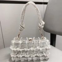 Handle Rhinestones Evening bag silver Crystal handmade Bags for Women Purses and Handbags Luxury Designer banquet bag - Image 5