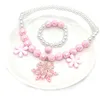 Baby Girls Beads Pearl Shell Mermaid Pendant Necklace Bracelet for Child Kids Lovely Flower Necklace Charm Jewelry For Gift 5
