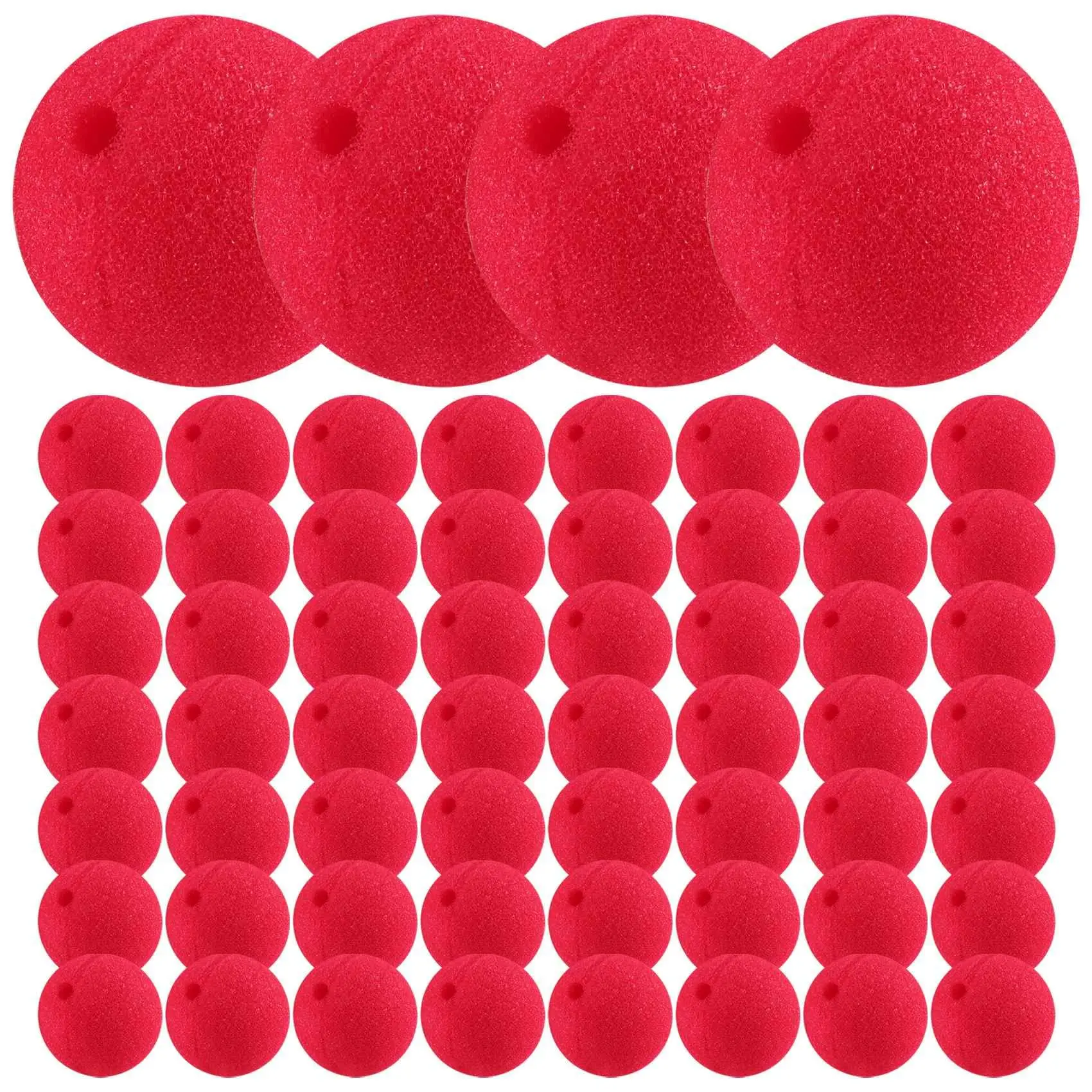 10–100 Stück rote Schwammbälle, Clown-Nase, Halloween, Karneval, Party, Clown, Zirkus, Requisite, Cosplay, Kostüm, Make-up-Dekoration für Kinder und Erwachsene – Detail 1