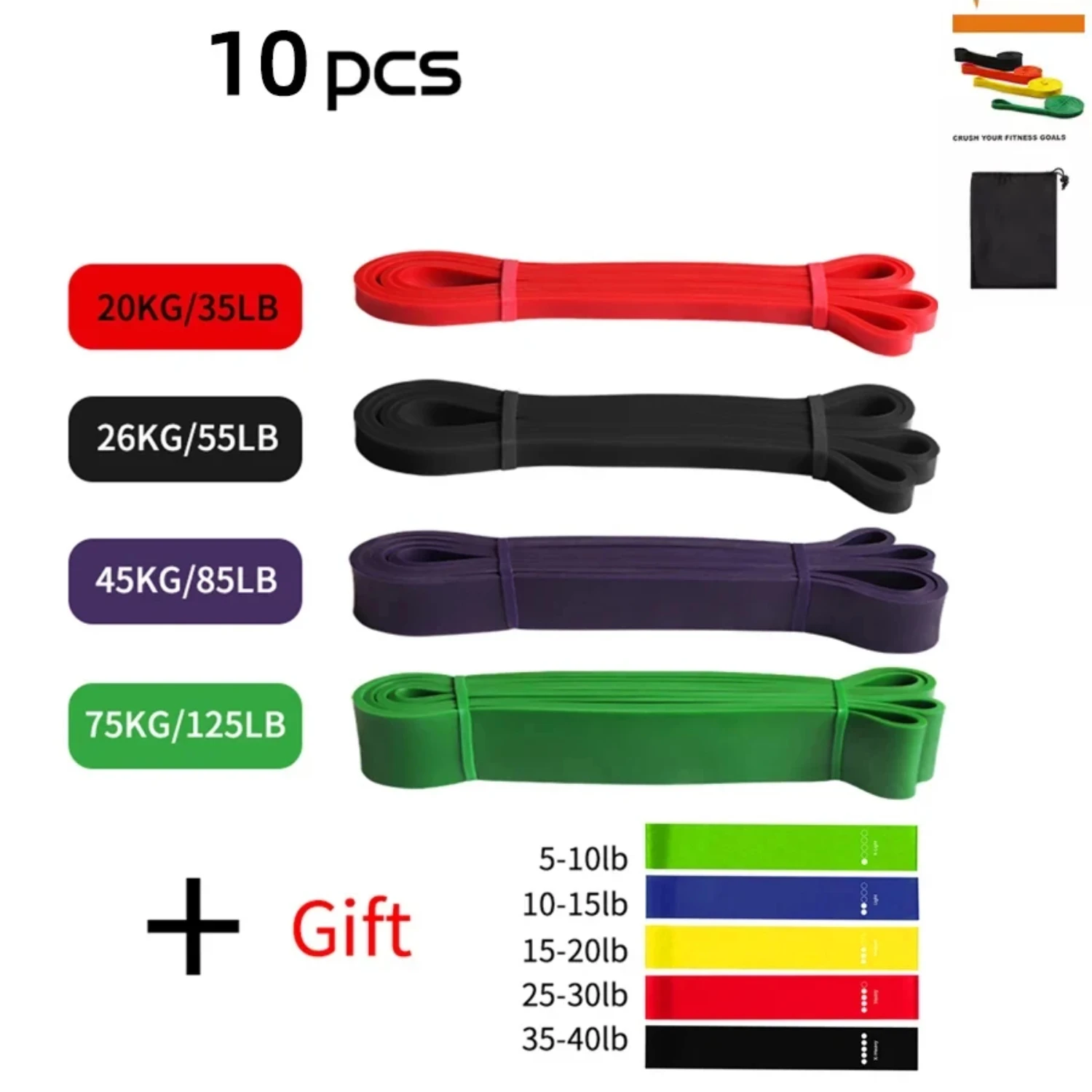 New Workout Pilates Resistance Band Exercise Elastic Band Sport Strength Pull Assist Heavy Duty Fitness Equipment