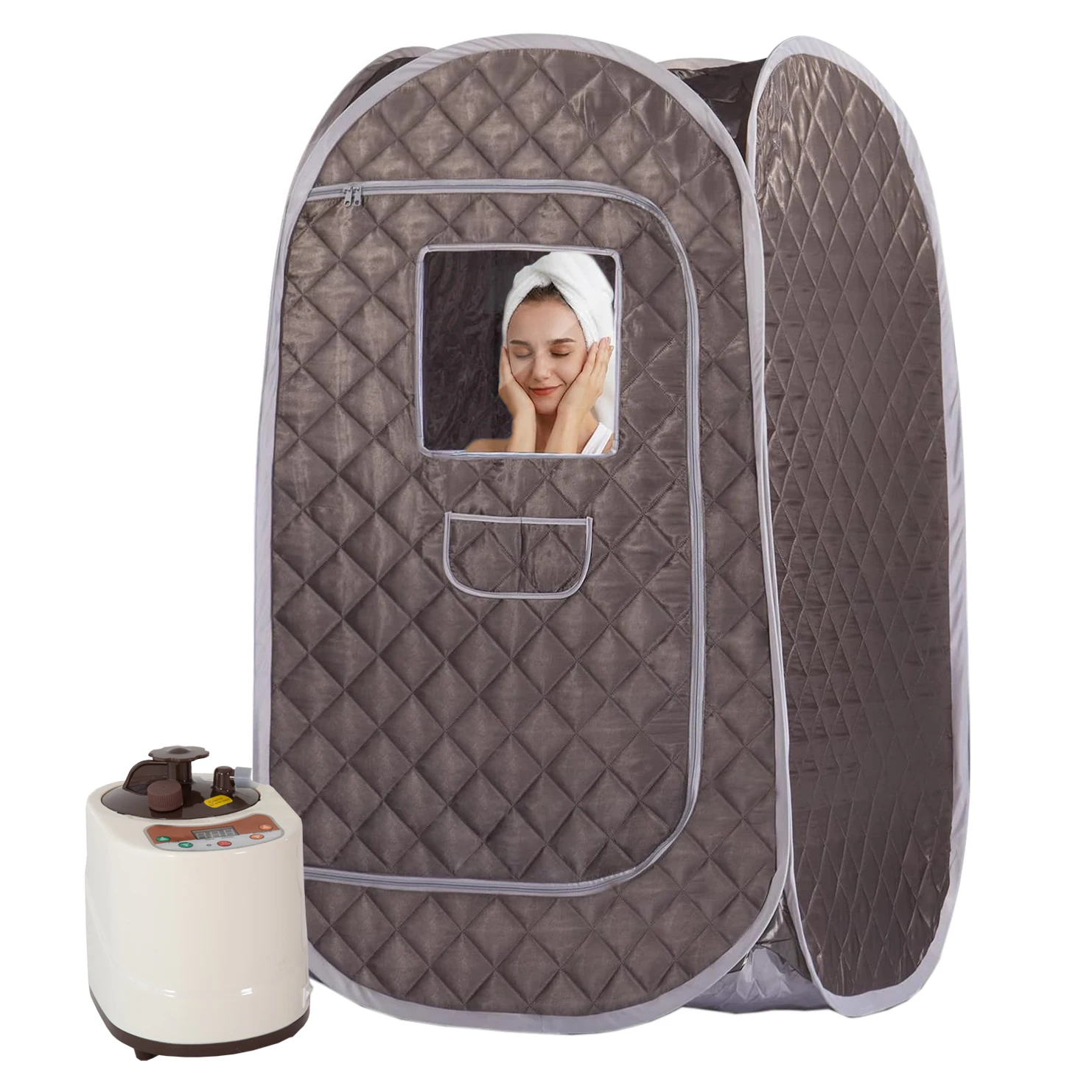 

Portable Steam Sauna Full Body Personal Home Spa Foldable Saunas Tent with 2L & 900W Steam Generator