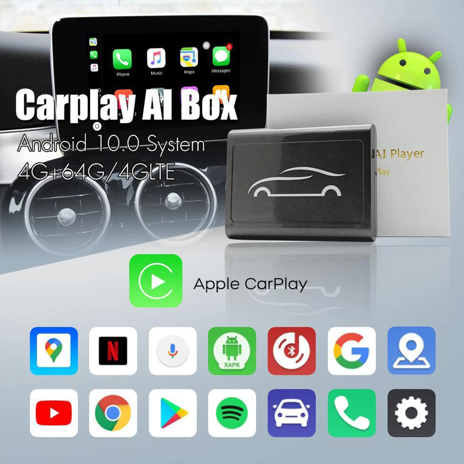 Carlinkit 유무선 카플레이, 무선 안드로이드 자동 동글 미러, 안드로이드 화면 수정용, 자동차 Ariplay