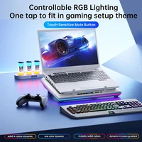 RGB Laptop Cooling Pad Gaming Laptop Cooler with Powerful Turbofan Fast Cooling Laptop 15.6-21in Adjustable Speed Touch Control - Image 6