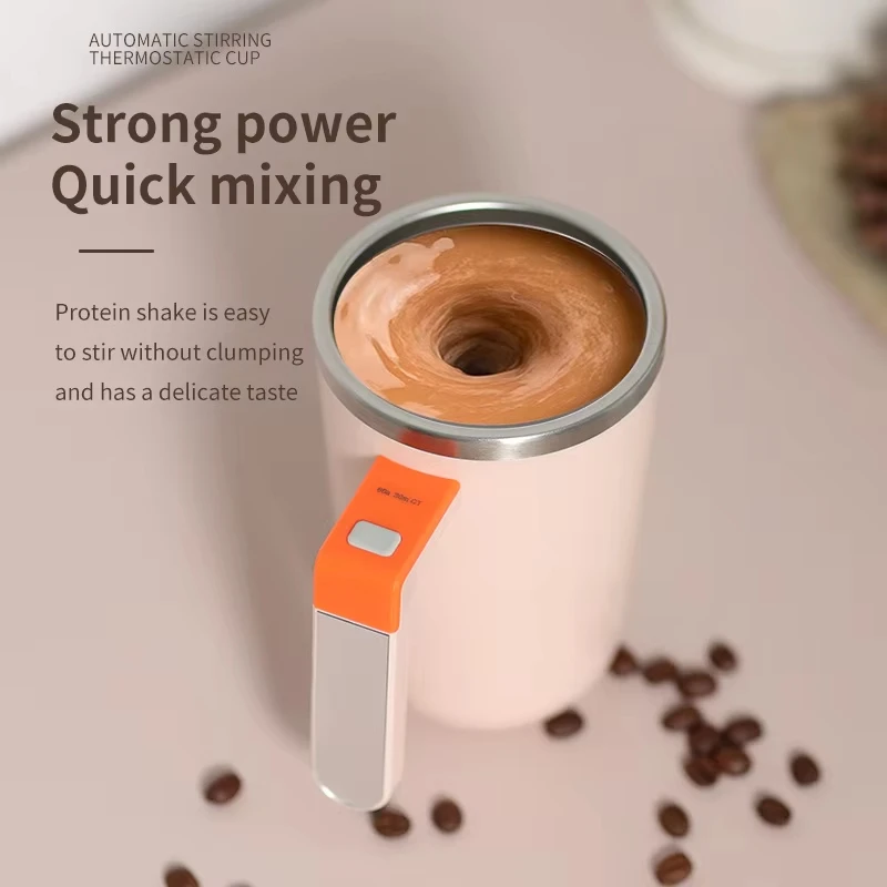 New Portable Temperature Heating Magnetic Stirring Mug Coffee Milk Mixing Cup Home USB Rechargeable Double Drinking Mouth Cup 4