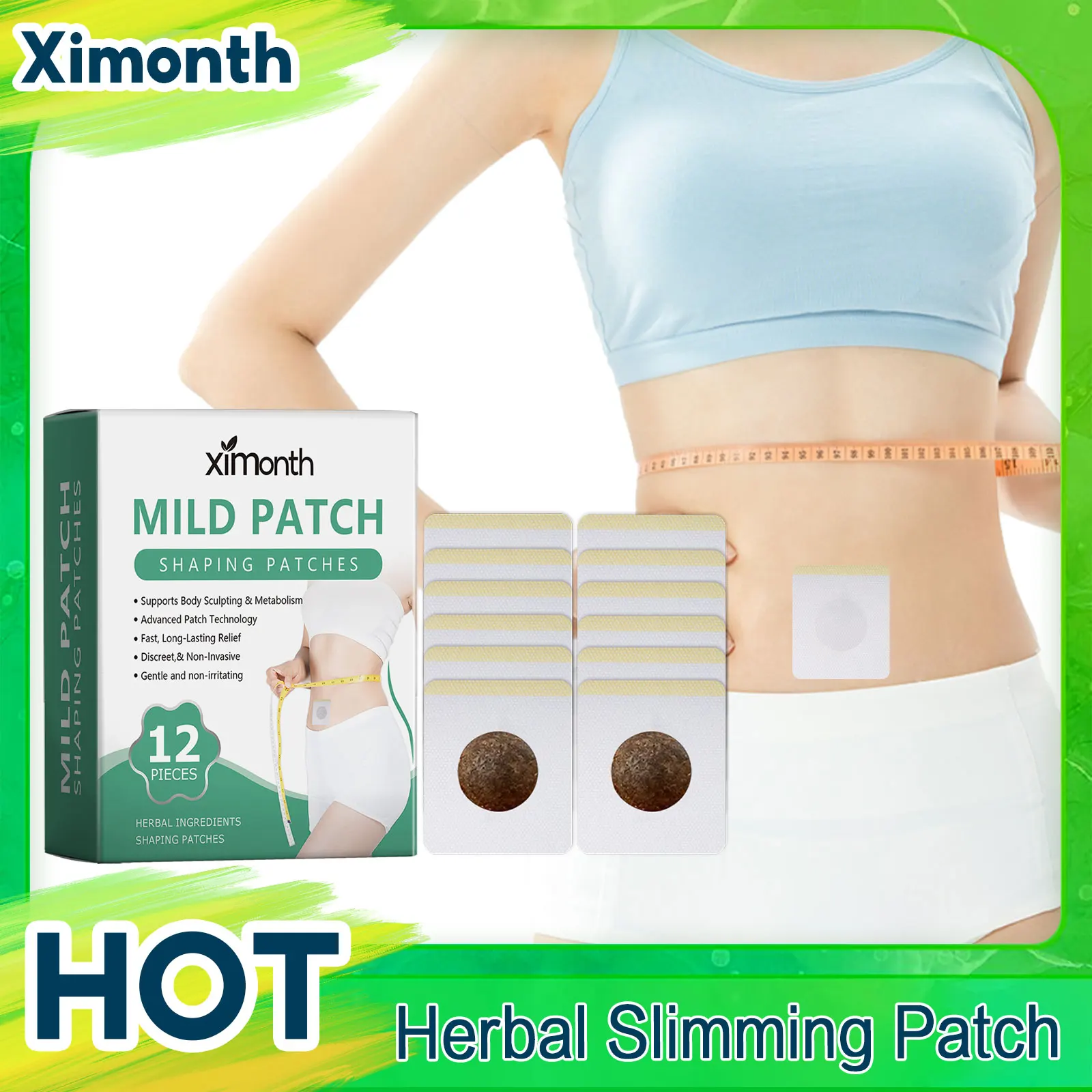 Herbal Slimming Patches Fat Burning Navel Sticker Waist Belly Body Weight Loss Thin Arms Thighs Detox Shaping Promote Metabolism