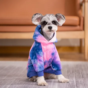 Tie Dye Dog Clothes Hoodie Pet Winter Coat Dog Sweaters with Hat Puppy Sweatshirts for Small Medium Large Dogs Boy Girl Shirt 5