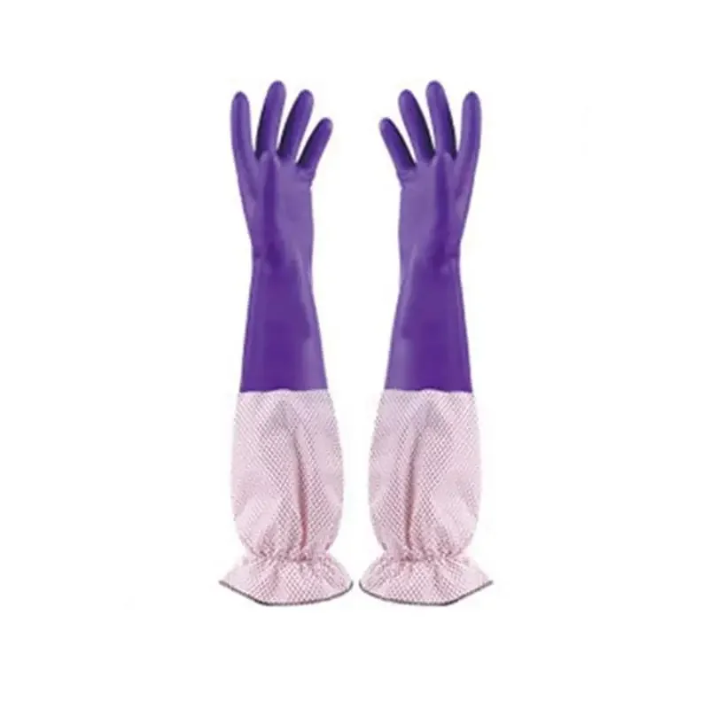 Washing Gloves Dishwashing Cleaning Rubber Durable Household Long Thickening Women Gloves Sleeve Floral Glove Waterproof Kit Dishwashing Gloves Cleaning Gloves