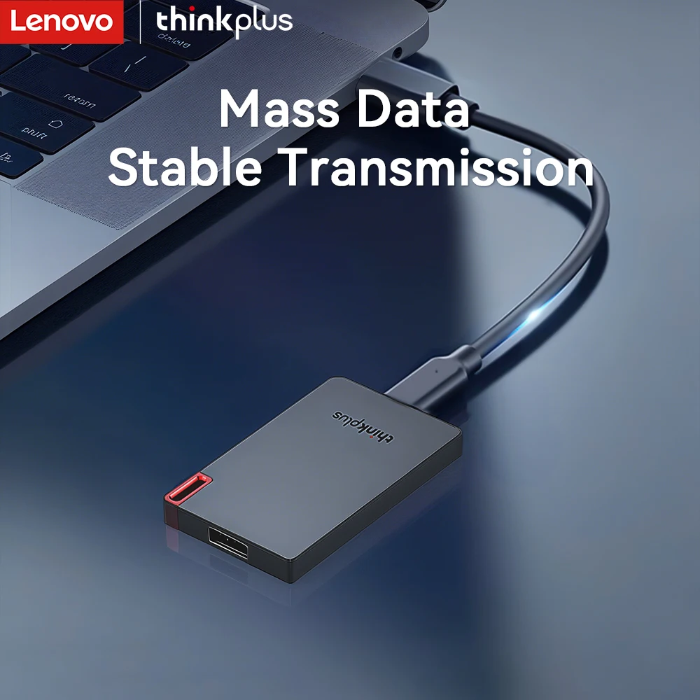 레노버 512GB 외장형 SSD, 플러그 앤 플레이, 휴대용 외장 하드 드라이브, 안정적인 데이터 전송