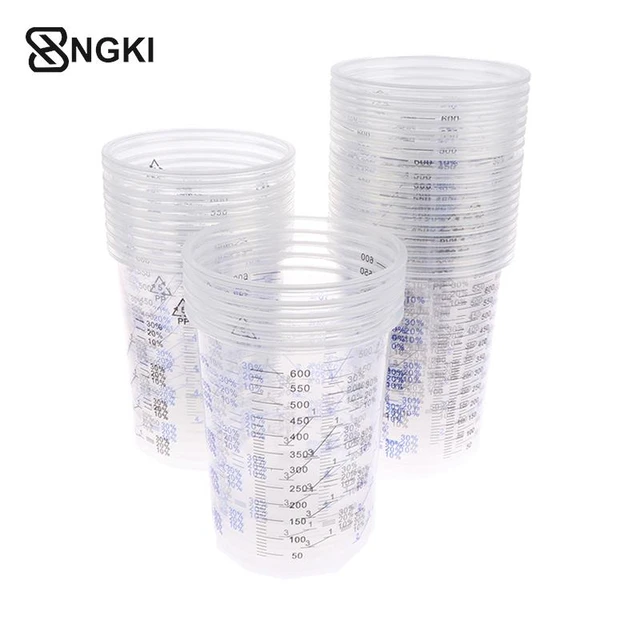5Pcs Disposable Graduated Clear Plastic Paint Mixing Cups Calibrated Mixing  Ratios Measuing Cups For Paint Resin Tools - AliExpress