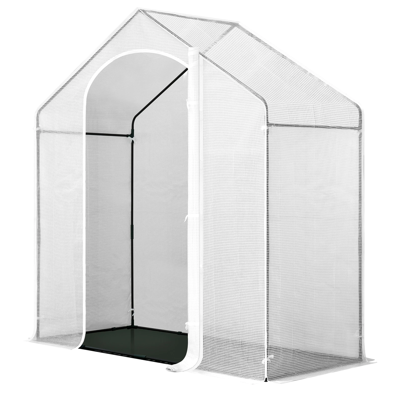 Outsunny foliekas met raamkas tomatenhuis koude kozijn 180 x 90 x 70 cm groen