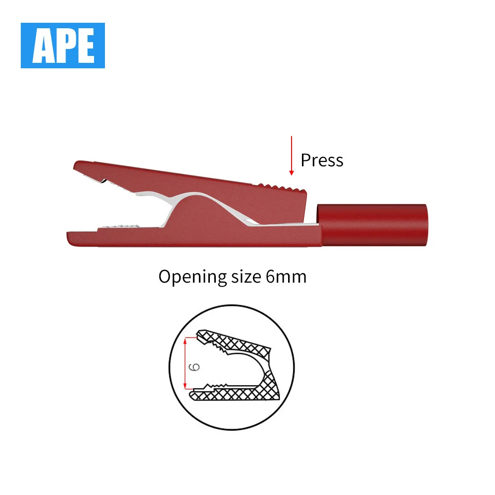 5pcs Alligator Clips 2mm Socket Insulation Metal Crocodile Clamp Test Accessories For Multimeter alligator clips test clip test hooks clips