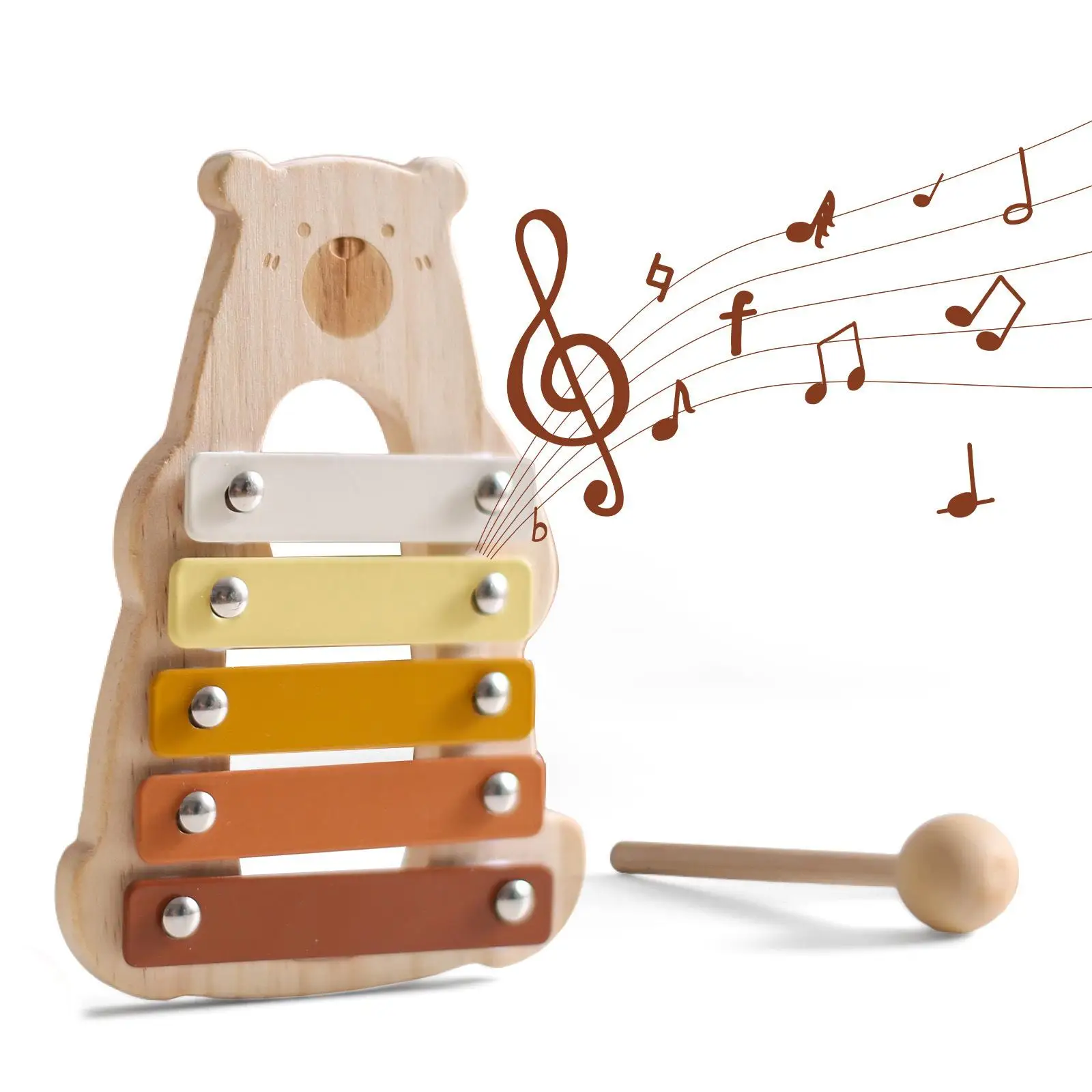 5 Note Xylophone Music Enlightenment with Mallet Xylophone Musical Toy for