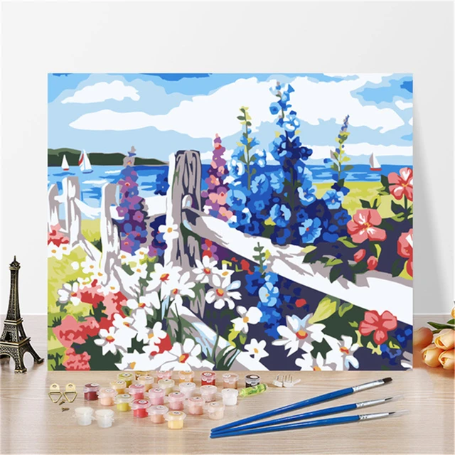 DIY Framed Paint By Numbers Kits Scenery Oil Painting For Adults Canvas  Painting Picture Of Coloring By Numbers Decor Art - AliExpress