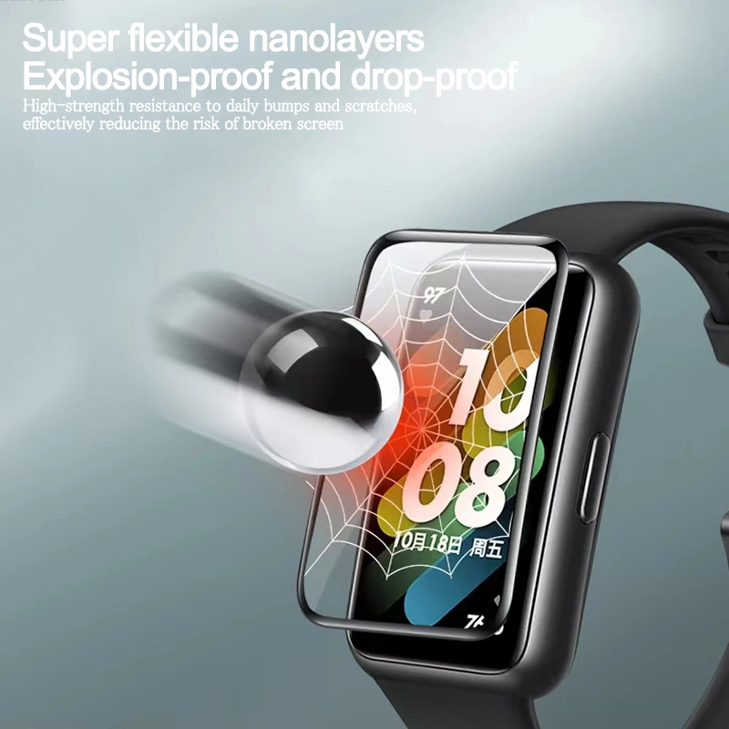 Huawei Band 8 7 6 Honor Band 6 Smart Watch Soft PET 3D Curve Full Cover  Nano TPU Anti Blast Screen Protector