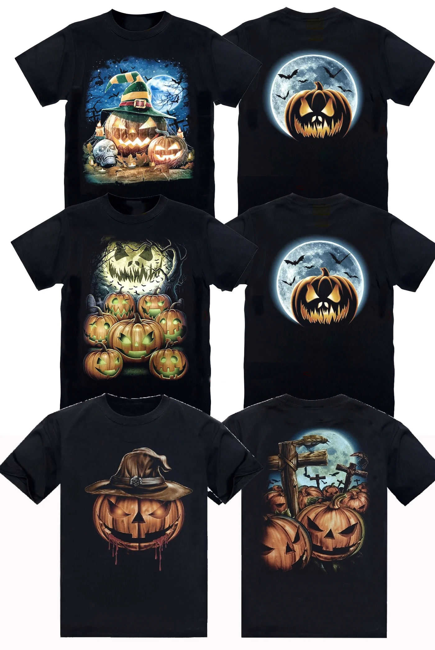 

Happy Halloween, Halloween Party Spooky Pumpkin In The Moonlight T Shirt. 100% Cotton Casual T-shirts Loose Top Size S-3XL