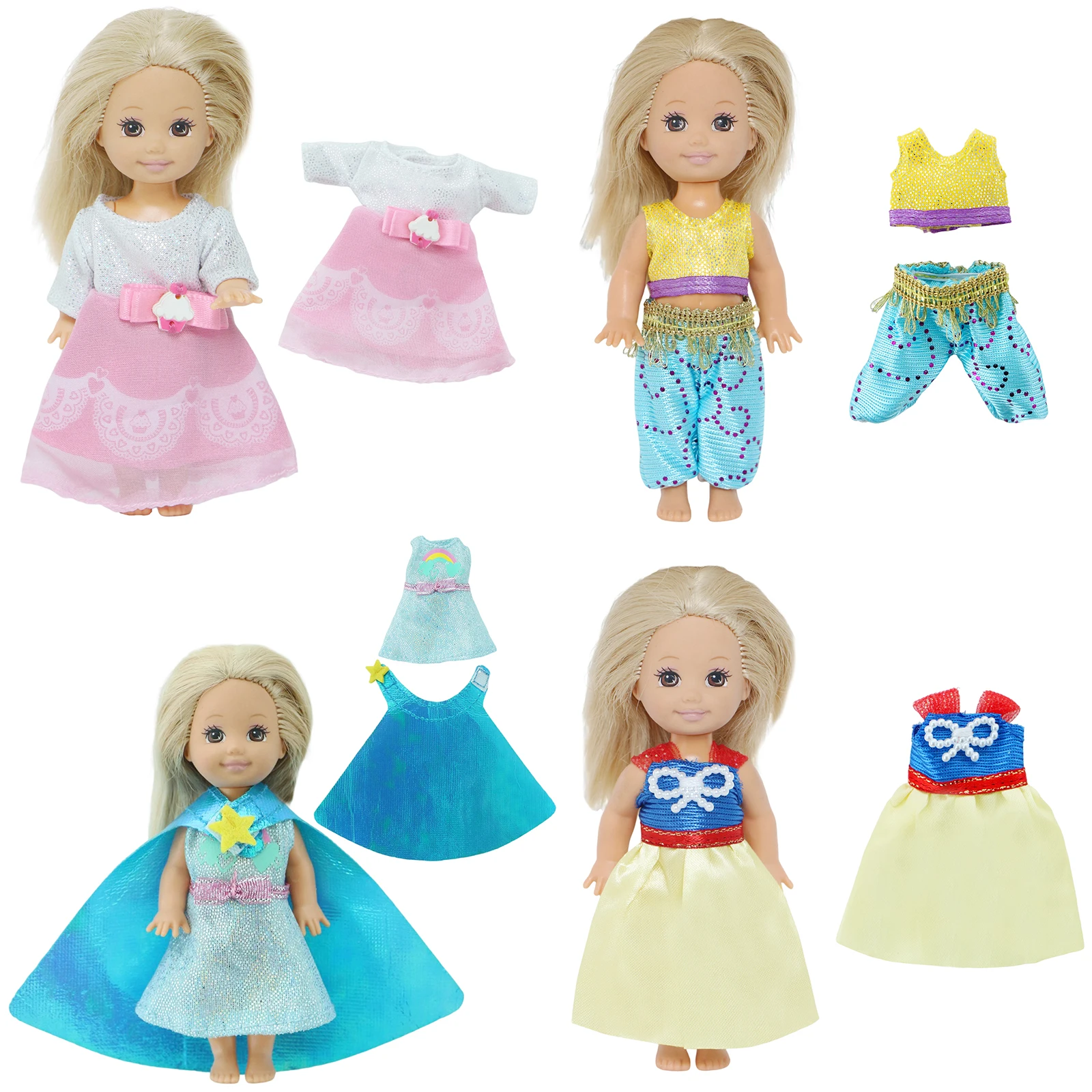 Mix Doll Accessories Nursery Dollhouse Furniture Baby Trolley Chair Bed Swing Slide Shoe Clothes for 4 Inch Doll Kids Toy Gift - 3
