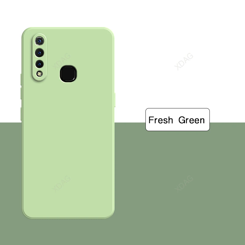 Candy Soft Liquid Silicone Phone Case - Solid Color Square Protective Cover