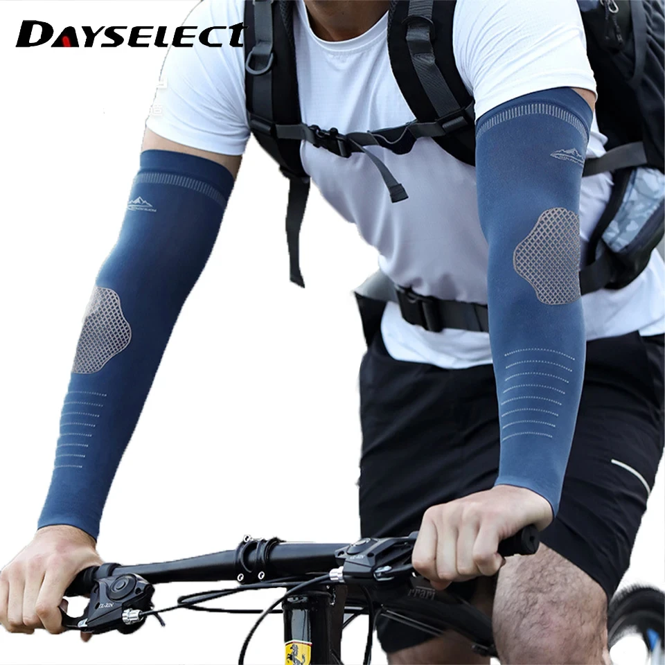 1 Pair Outdoor Sunscreen Sleeves Sports Ice Silk Anti-UV Breathable Fishing Bike Hiking Climbing Running Arm Guard Men Women Sun Protection Arm Sleeves Arm Sleeves Cooling Arm Sleeves