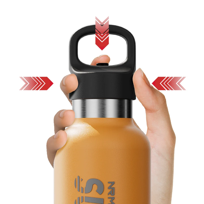 One Hand Open Thermos Bottle, Outdoor Portable Vacuum Flask, Sport Water Bottle with No Screw Lid, Insulated Water Bottle