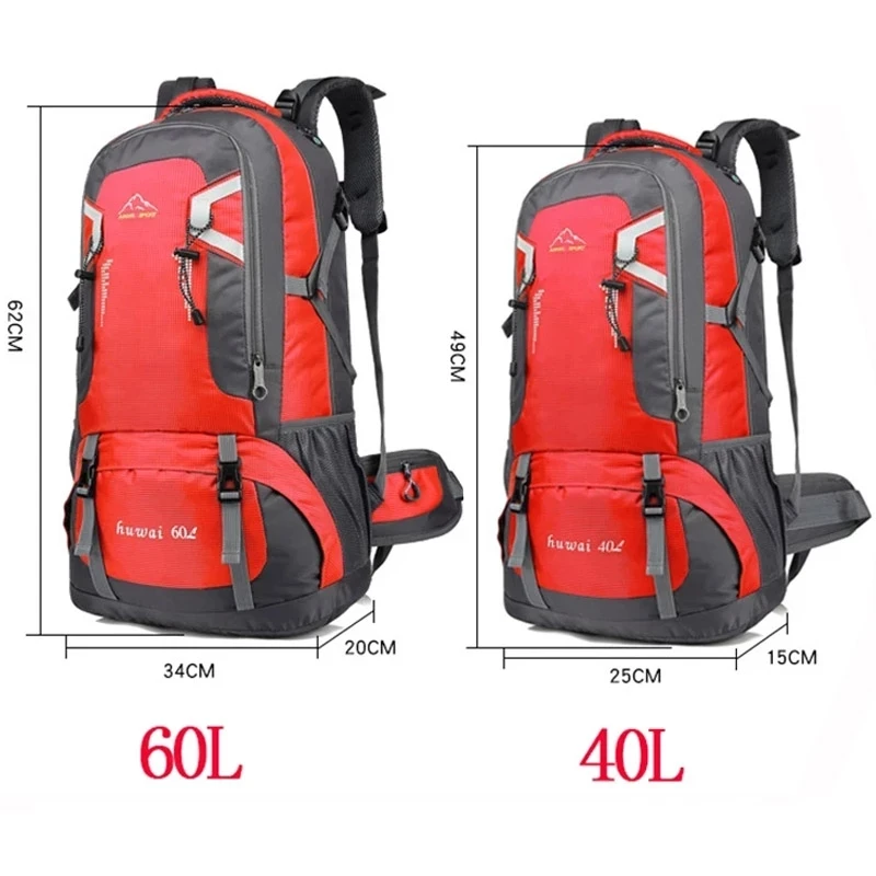 Mochila de senderismo para hombre y mujer, de 40/60 l, para viajes al aire libre, escalada, deportes, acampada, escolar_voghion.com