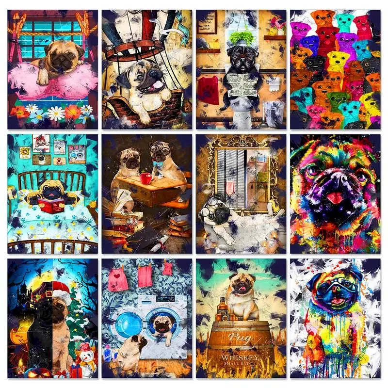 

GATYZTORY Dog Painting by numbers Drawing On Canvas Acrylic Paint Kit DIY Picture by numbers Numbers Painting Home decor