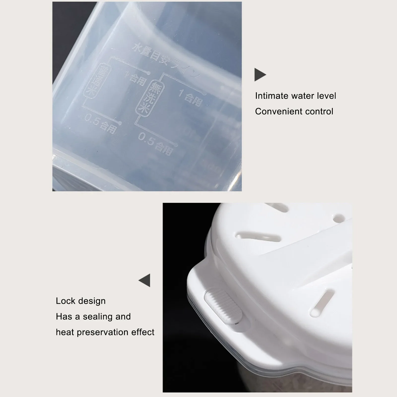 Description Picture 4 of item700ML Microwave Oven Rice Cooker Multifunctional Steamer Hot Soup Cooking Bento Lunch Box Food Grade PP Kitche Steaming Utensils