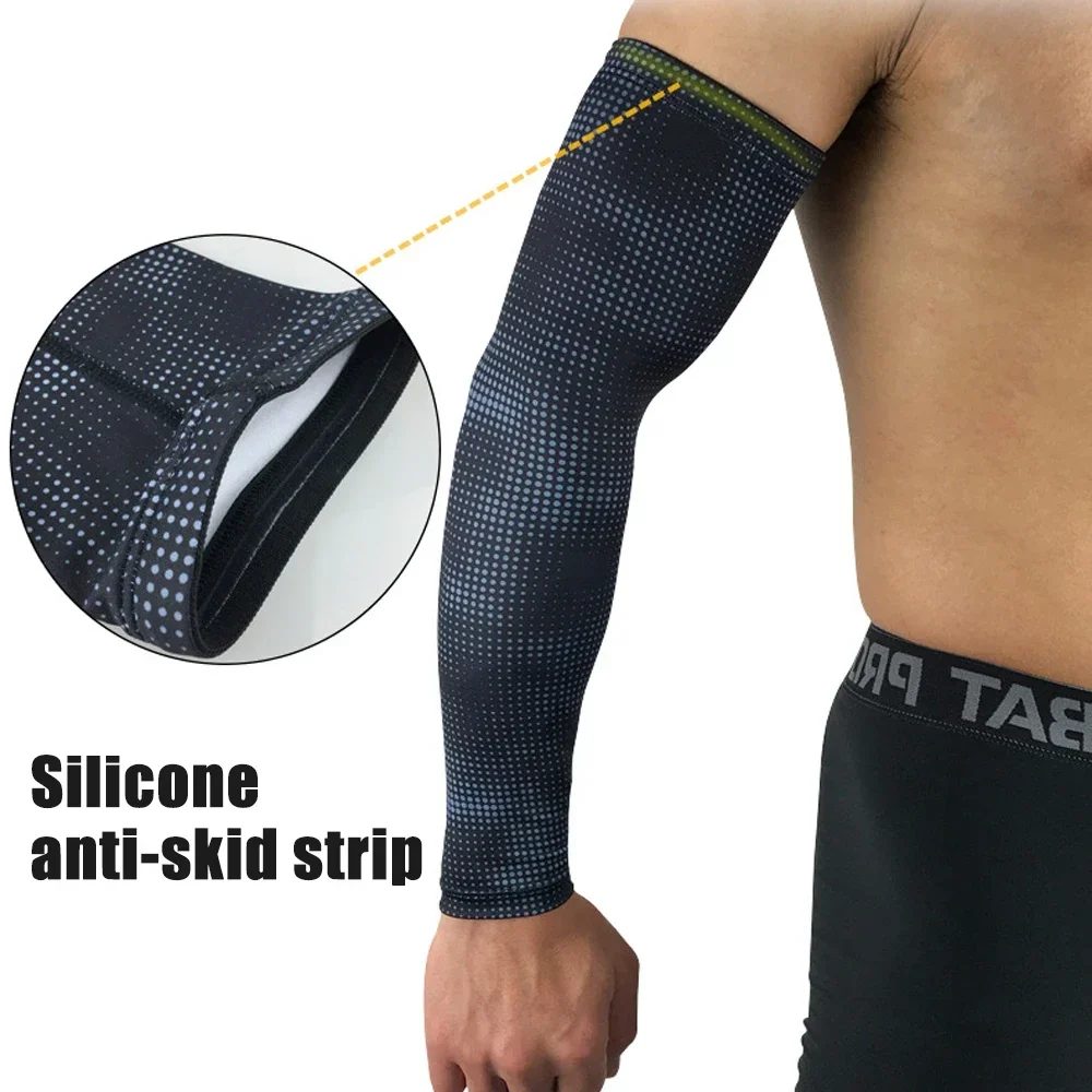 1Pcs Sports Arm Compression Sleeves for Men Women Arm Cooling Sun Protection for Running Baseball Basketball Golf Tennis sun protection arm sleeves,arm sleeves,cooling arm sleeves