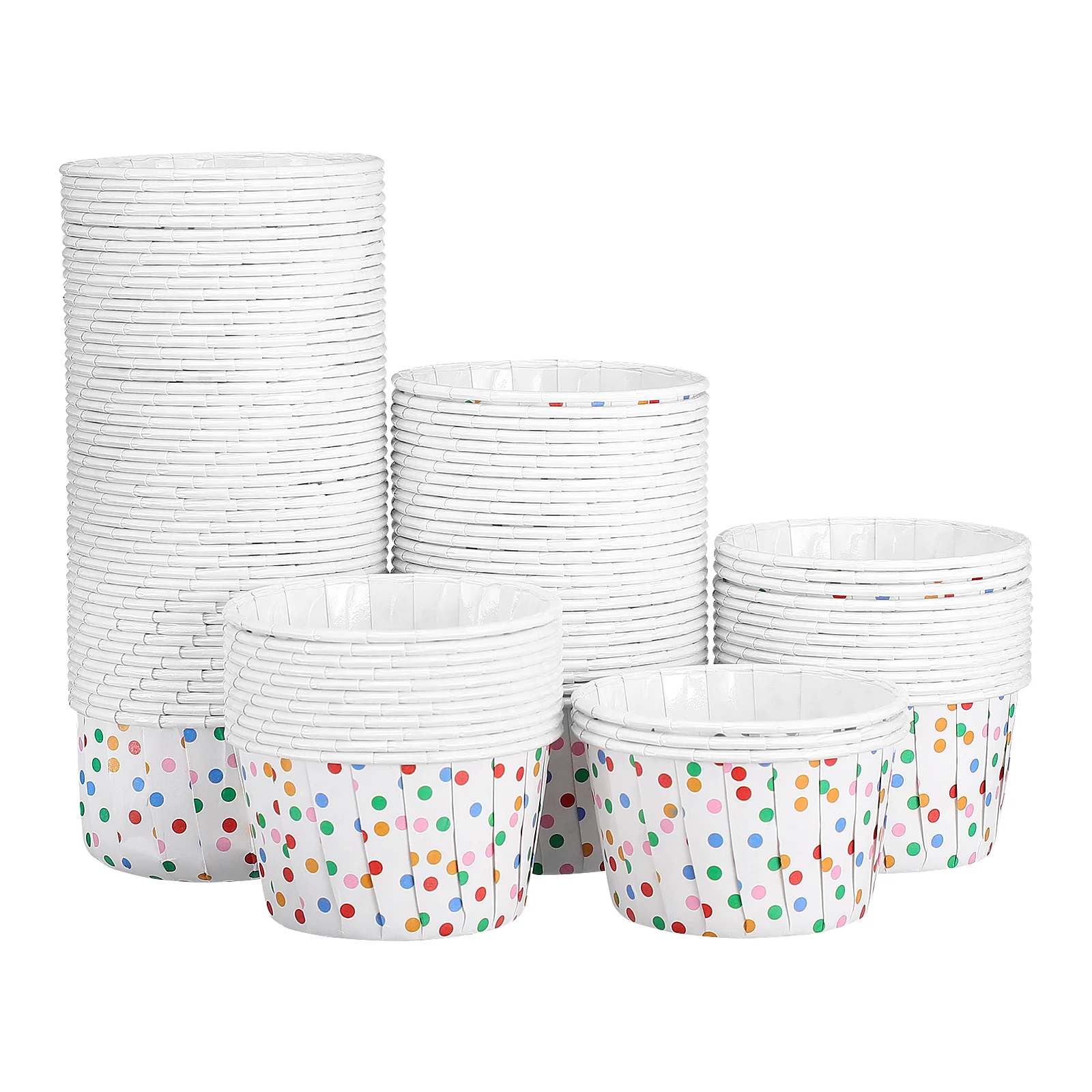 100pcs Durable Paper Cupcake Cups Disposable Treat Cups For Supplies Wedding Celebration Ice Cream Cake Bowls Food Grade