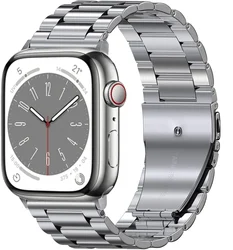 Stainless Steel Metal Strap for Smartwatch - Premium Bracelet Band (Silver)