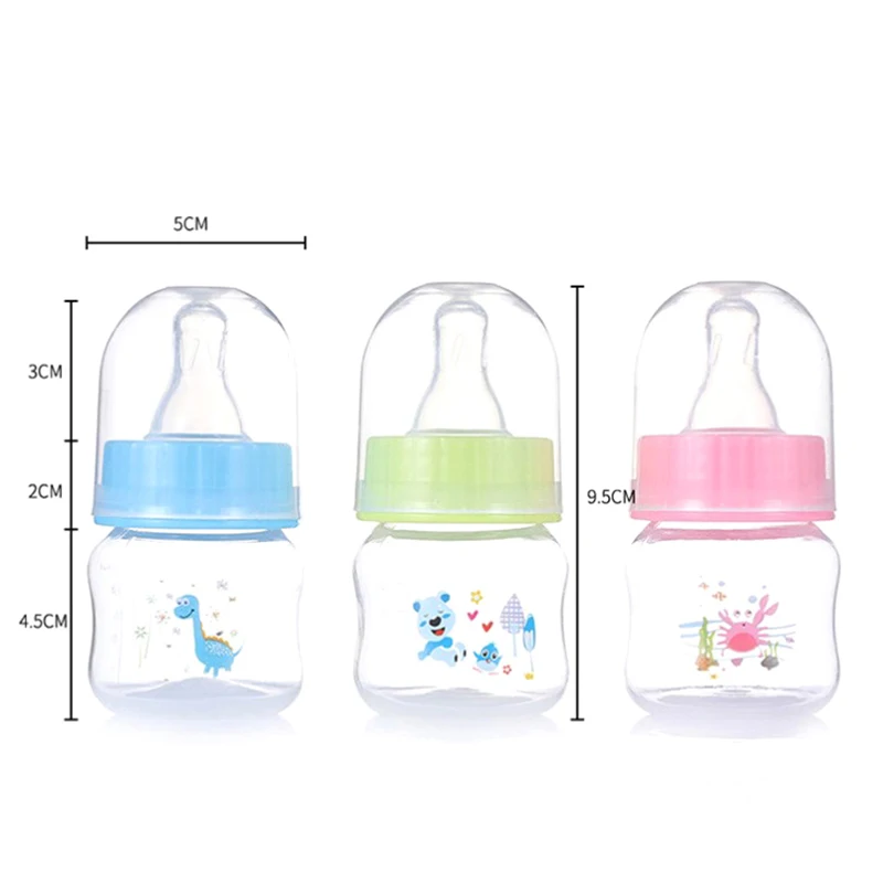 50ML   미니 휴대용 수유병 BPA 프리 안전  수유 젖꼭지 케어 피더 과일 주스 우유병